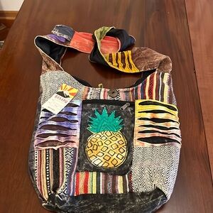 Boho pineapple crossbody patchwork bag